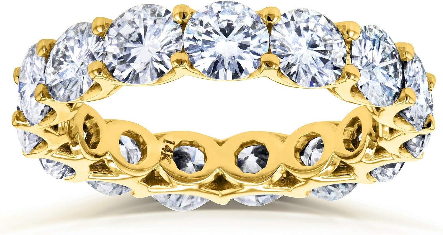 Kobelli Round Brilliant-cut Prong-set Eternity Moissanite Wedding Band 5 1/4 Carats TGW in 14k Yellow Gold, 9