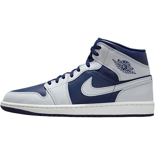 Air Jordan 1 Mid Men's Shoes (Blue Void/Summit White/Hot Lava/Pure Platinum)