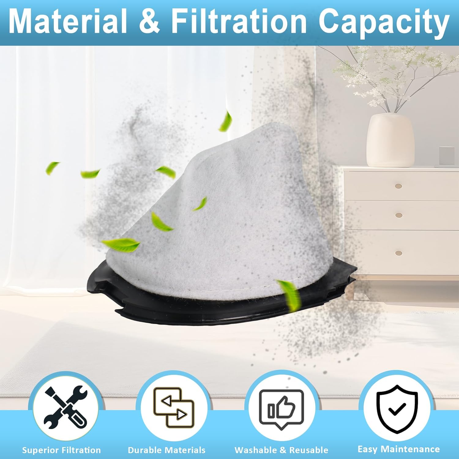 DCF-11 Quick Up Washable Reusable Dust Cup Filters Compatible with Eureka 41A 61 70 71 61A 70A 70AX 71A 71AV 71B AG61A UK61A Z61A, Replace 39657 DCF-11 62558A (4 PC)