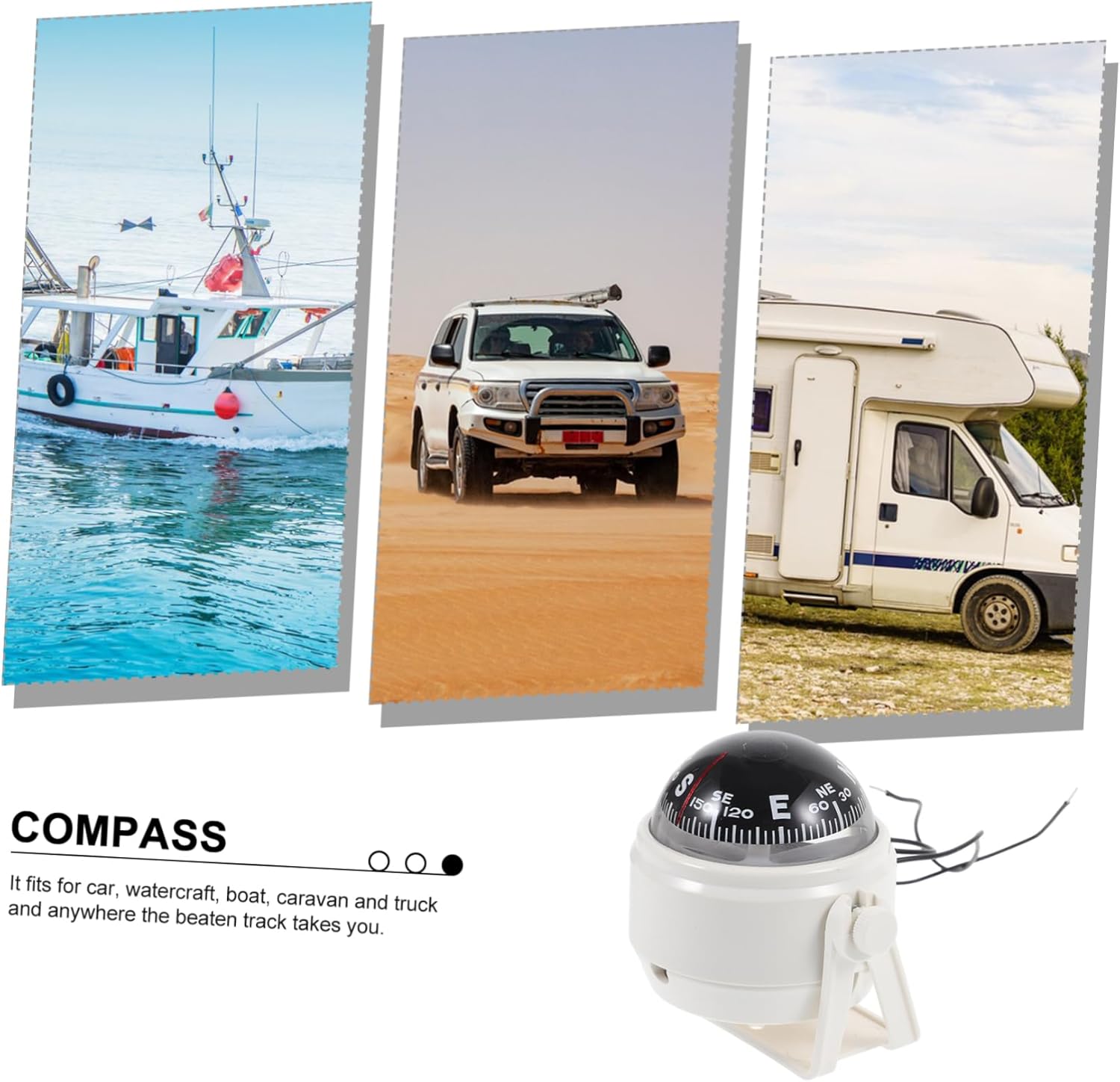 2pcs Compass Car Boat Ball Compass Small Boat Compass Vehicle Navigation Car Dash Compass Car Compass