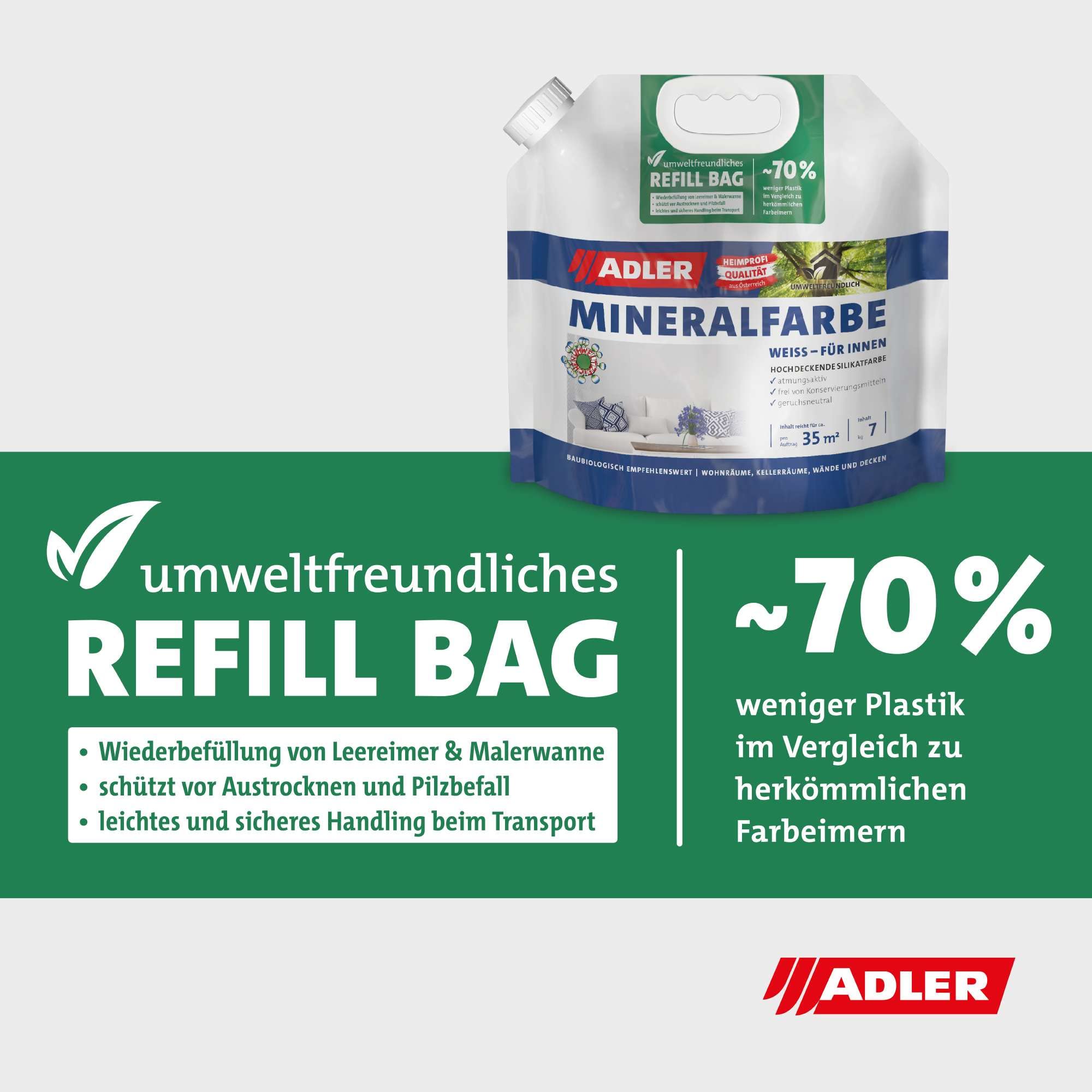 ADLER Farba mineralna silikatowa biała 4 kg do wnętrz