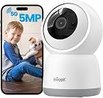 ieGeek 2K Indoor Security Camera, 5G/2.4G WiFi Pet Cameras for Home Security, 360° Dog Cam w/Auto Tracking, Smart Motion Detection, Phone App, Baby Monitor, 3MP Night Vision, Works with Alexa