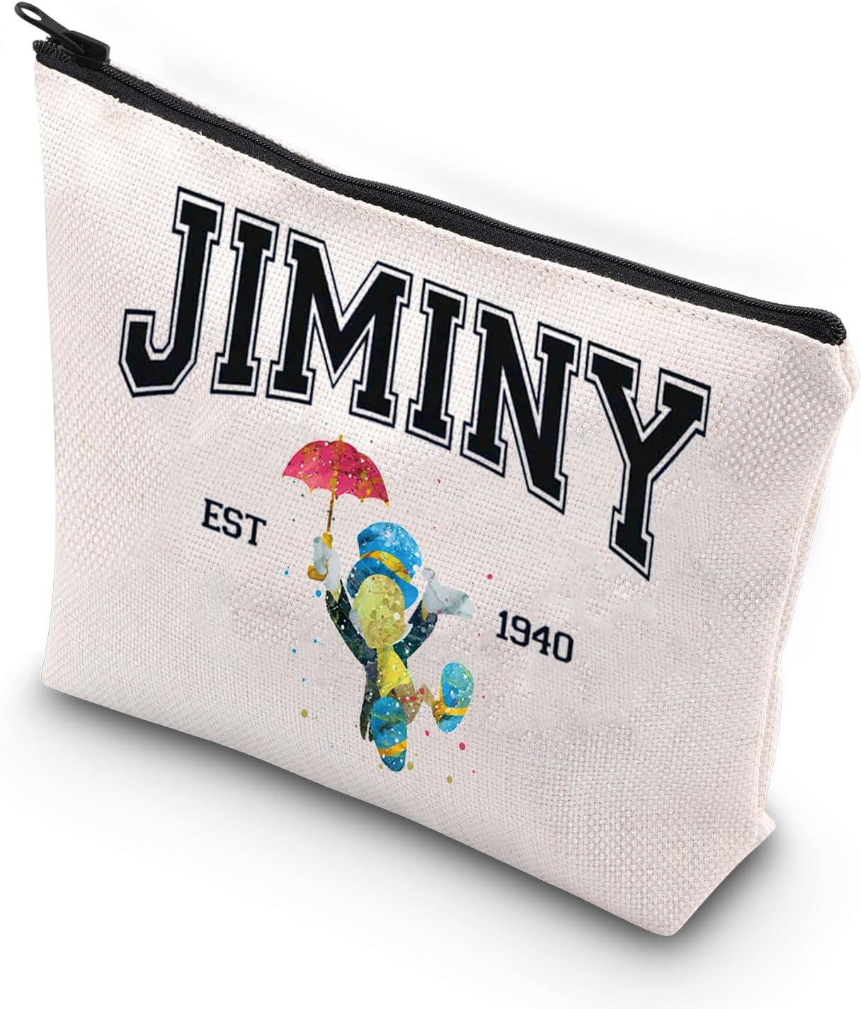 JNIAP Puppet Movie Makeup Bag Jiminy Fans Gifts Jiminy Est 1940 Zipper Pouch Bag For Cartoon Movie Fans (JIMINY EST)