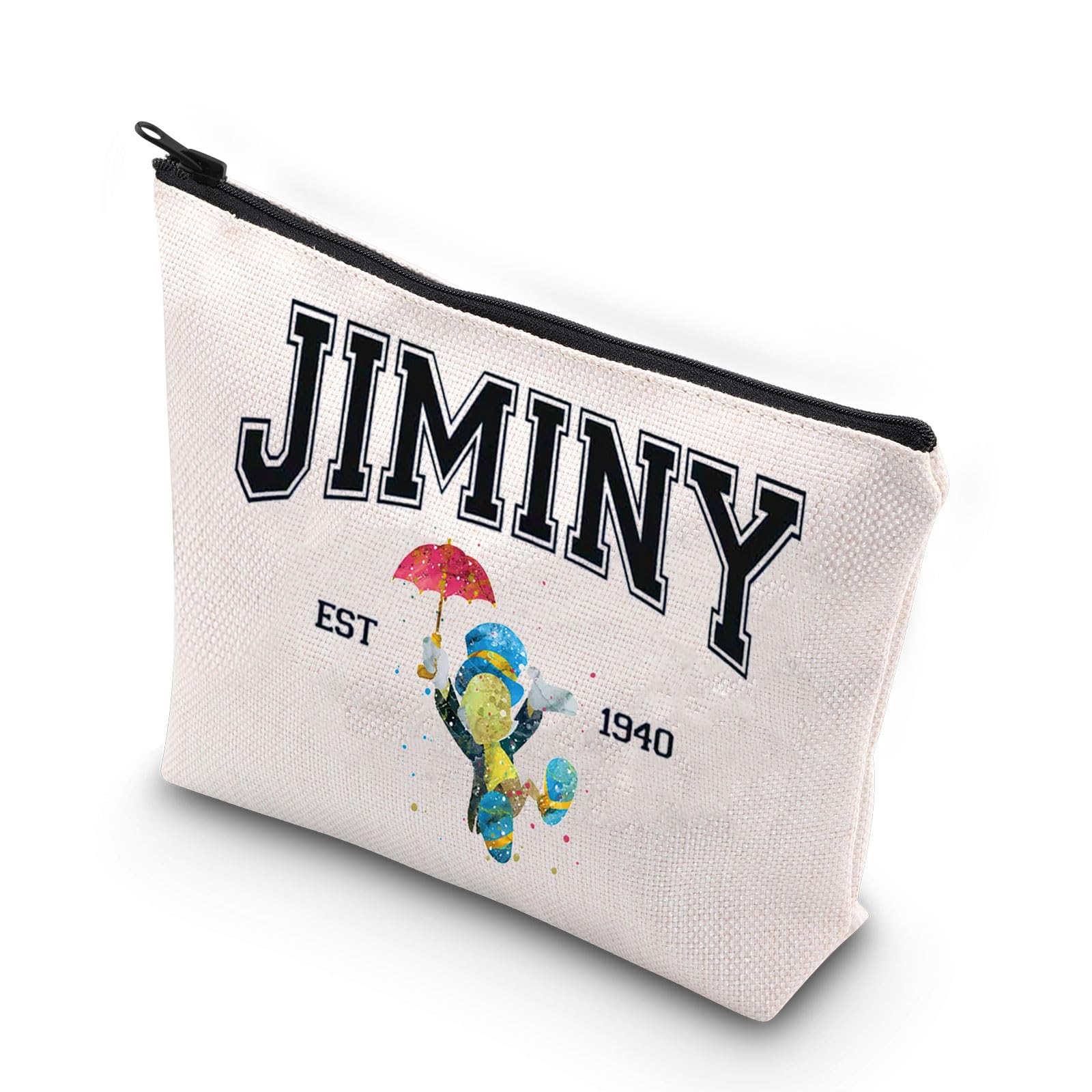 JNIAP Puppet Movie Makeup Bag Jiminy Fans Gifts Jiminy Est 1940 Zipper Pouch Bag For Cartoon Movie Fans (JIMINY EST)