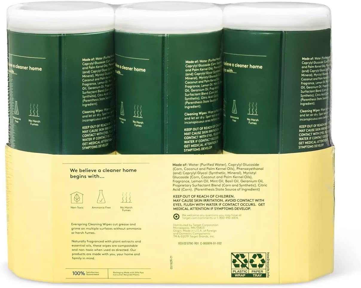 Ever Spring Multi-Surface Cleaning Wipes Lemon & Mint 3 Pack image 2