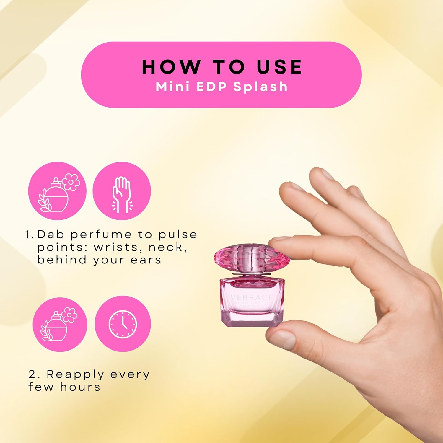 Versace 3-piece Miniatures Fragrance Collection - Bright Crystal Absolu, Bright Crystal, Yellow Diamond - Gift set for Women 0.17 fl oz each - Image 3