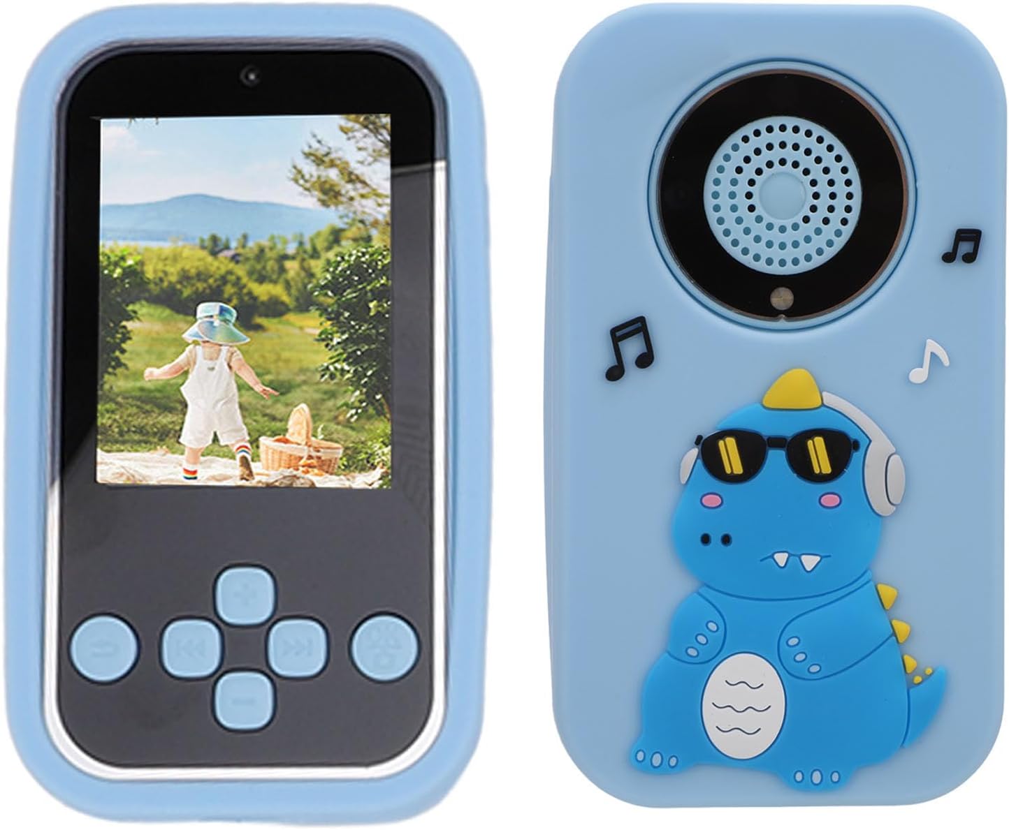 Jectse MP3 Player with Dual Camera, 1080P 48MP Digital Camera with 2.4 Inch , 600mAh Music Player with Built In Flashlight, Timer, Calendar, E Book (Blue)
