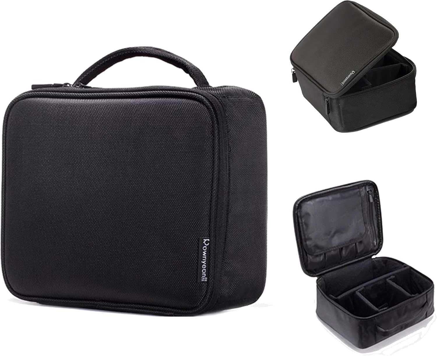 ROWNYEONトラベルメイクアップバッグ - 大容量ポータブル防水オーガナイザー、女性用、オックスフォードファブリックコスメティッ