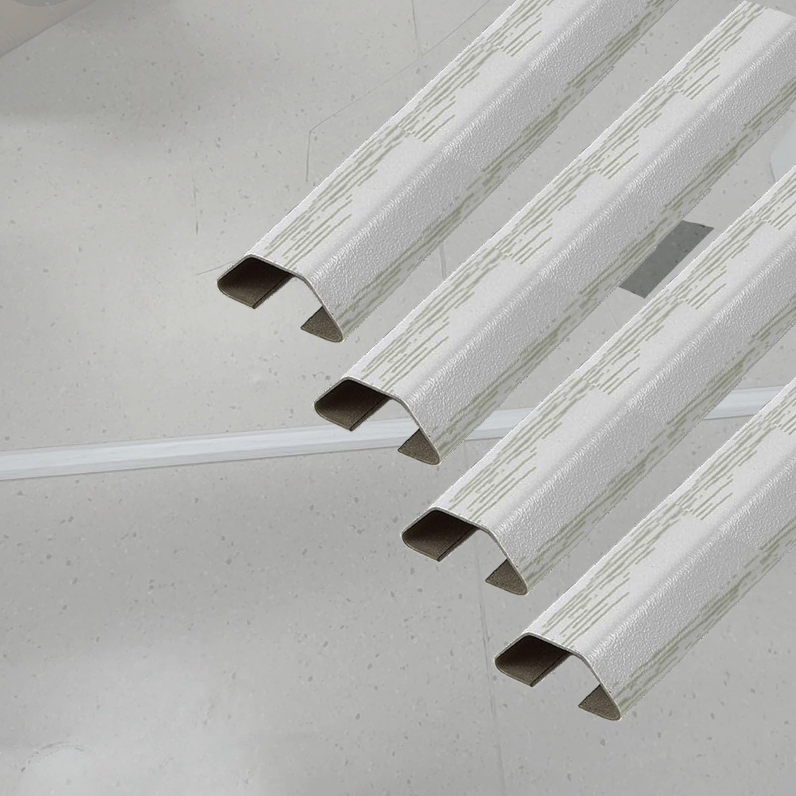 canalina passacavi muro Kit canaline bianche per cavi domestici in acciaio inossidabile 1 10 pezzi, striscia di copertura cavi autoadesiva per nascondere(4 PCS,W 60 MM L 100 CM)