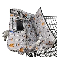Vista 2 de Funda para carrito de compras para bebé con almohada, posicionador de cojín Minky y soporte para teléfono celular, funda para silla alta para niño
