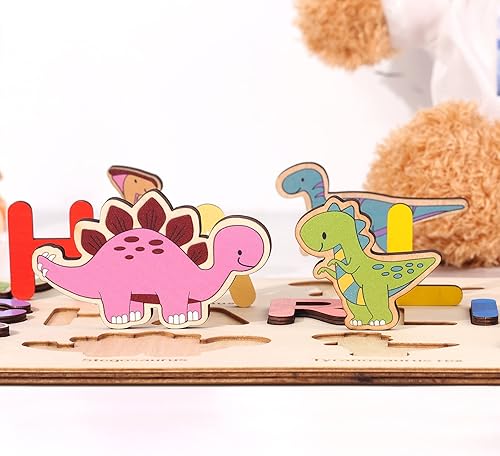 Miniatura 9 de Bosajewel Rompecabezas con nombre personalizado con número de mariposa rompecabezas de madera para bebés pequeños con 9 letras para niños