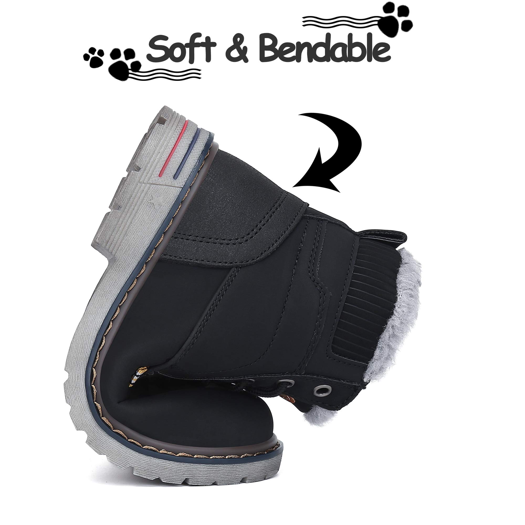 Mishansha Bottines Enfant Hiver Chaussures Garçon Fille 24-36 EU | Bottes de Neige, Chaudes, Randonnée, Antidérapantes, Trekking, Outdoor