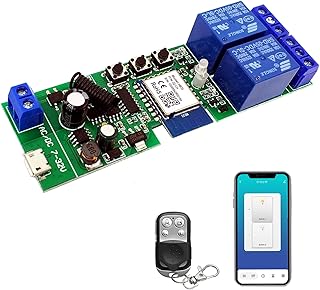 2 KanäleWiFi Wireless Smart Switch Inching Selbsthemmendes Relaismodul, angewendet auf die Zugangskontrolle Tuya SmartLife APP, DIY WiFi Garagentoröffner