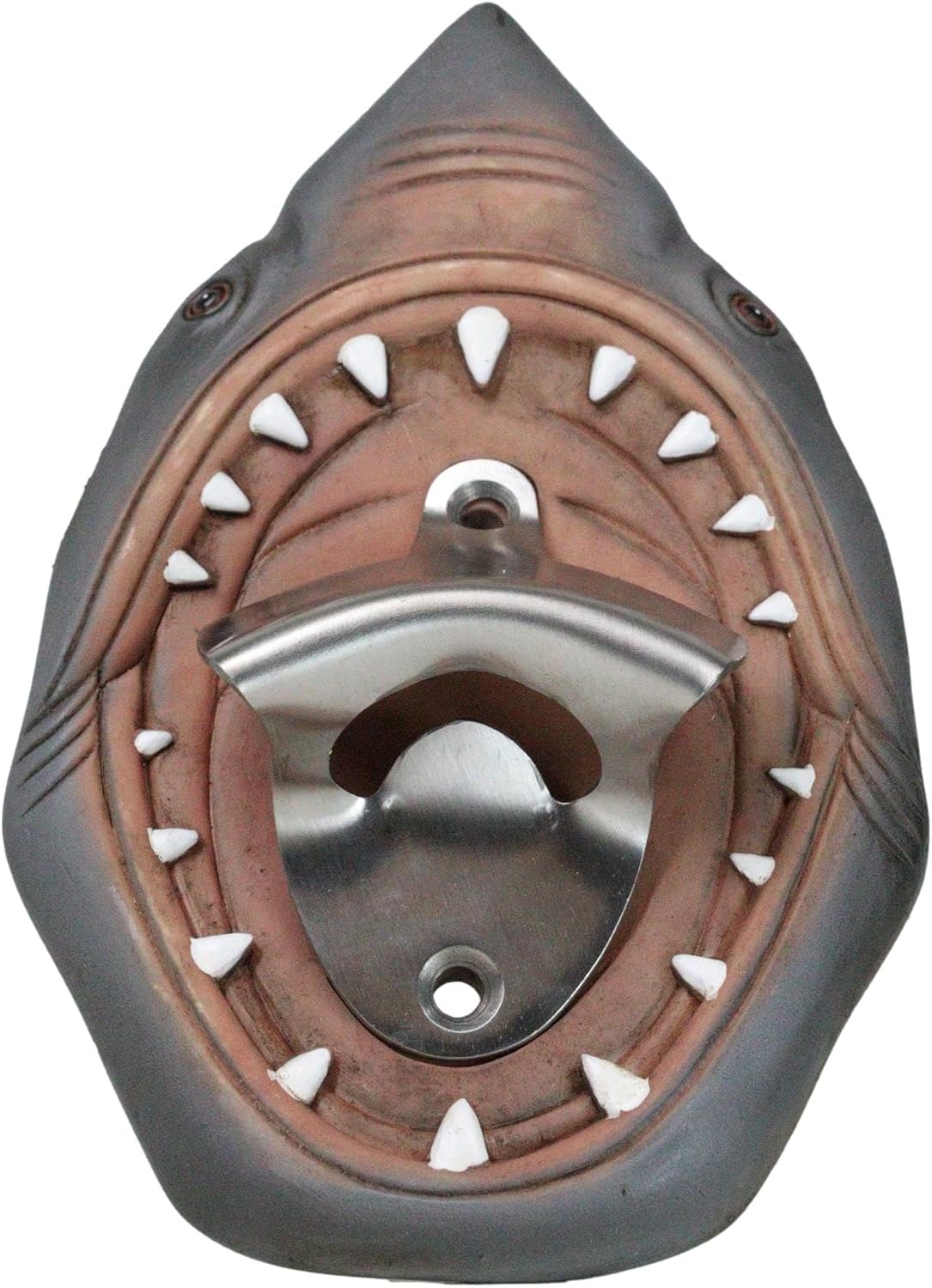 Ebros Gift Nautical Marine Shark Attack Great White Shark Jaws Wall Bottle Opener Soda Beer Bottle Cap 7" High Ocean Tide Beach Apex Predator Sharks (1)