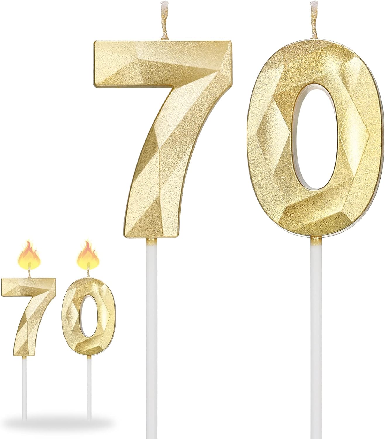 Frozen Geburtstagskerze Zahl 3 - Mit Schneeflocken Für Mädchen, Blau-weißes Design