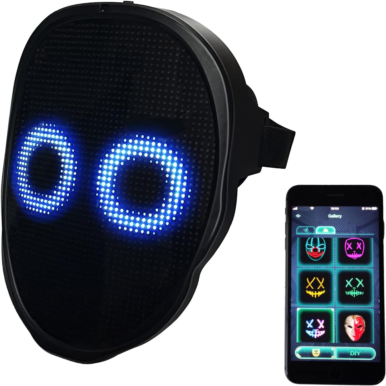 Depointer Life Led Mask with Bluetooth-compatible App Controlled, Customizable Shining Mask