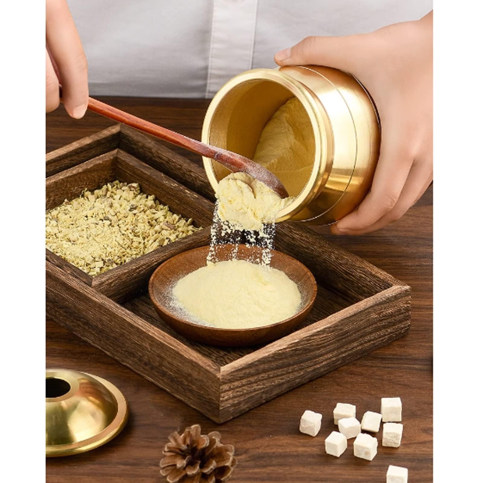 Mortaio e Pestello in Ottone Massiccio, Set Tradizionale e Resistente per Spezie, Erbe, Aglio e Guacamole, Elegante Arredamento da Cucina Fatto a Mano(XX-Large)