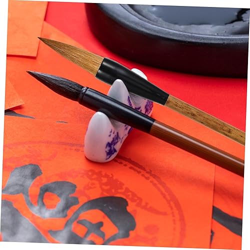 Miniatura 9 de EXCEART Juego de 3 pinceles de bambú para adornos, rotuladores, pinceles de caligrafía, bolígrafos blancos para arte, acuarela, juego de caligrafía