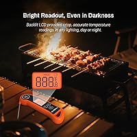 Vista 5 de Termómetro de carne de lectura instantánea, termómetro digital de carne con lectura rápida de 0.5 segundos, termómetro de cocina impermeable IPX5