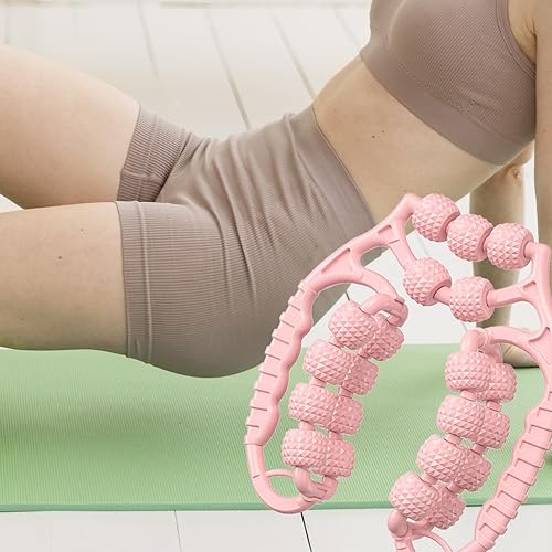 Miniatura 8 de Colaxi Rodillo de masaje de 21 ruedas, masajeador de rodillo muscular de 360, herramienta de masaje de piernas, relajante muscular, abrazadera
