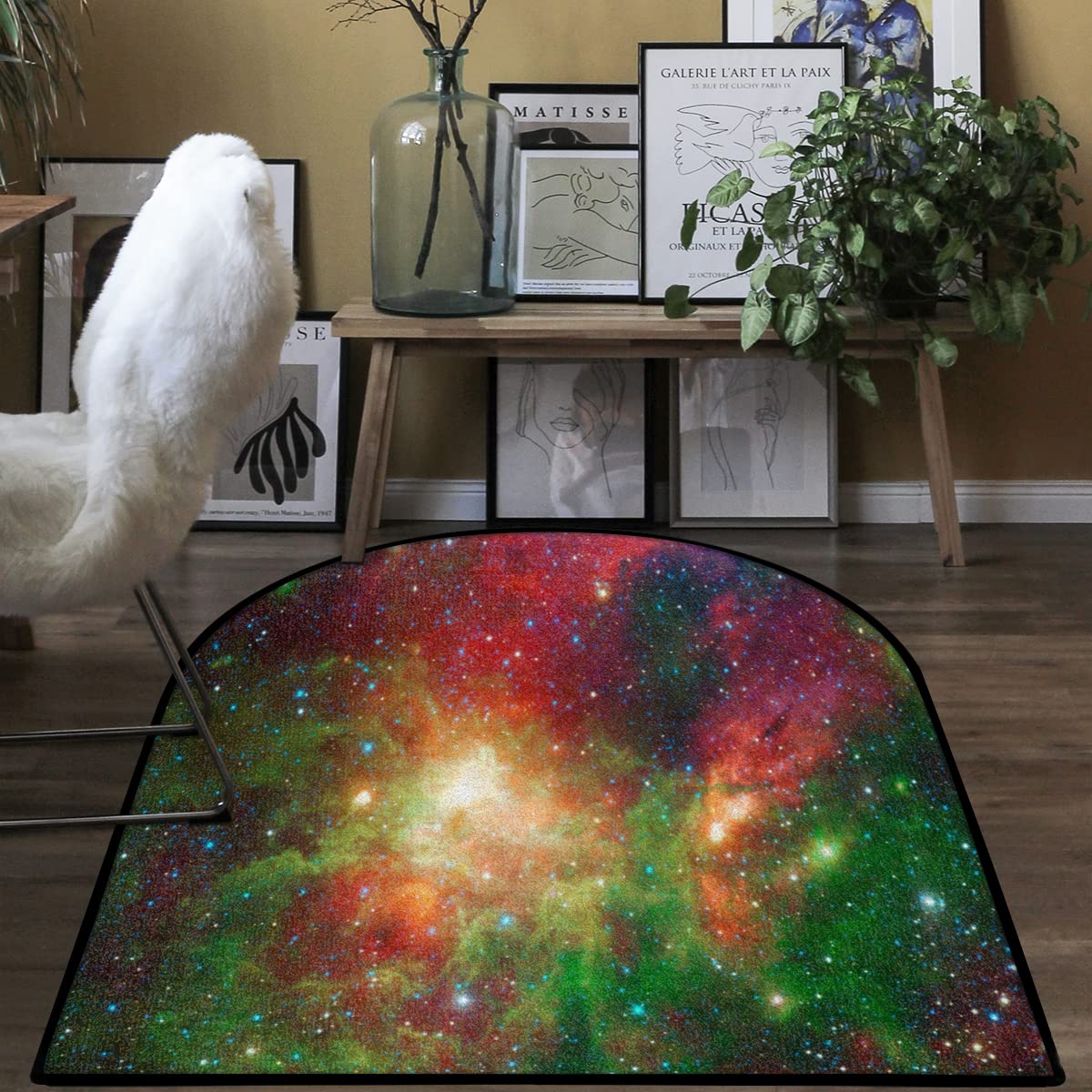 TropicalLife Kolor galaktyka kosmiczna dywan do salonu dywan 120 x 160 cm galaktyka dywaniki do domu sypialni kuchni duża okrągła antypoślizgowa mata podłogowa dywanik