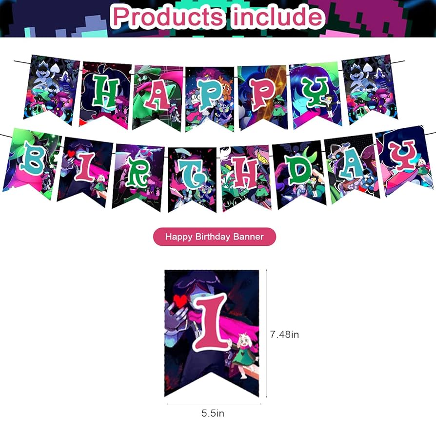 Amazon.co.jp: Deltarune 誕生日パーティーデコレーション32個