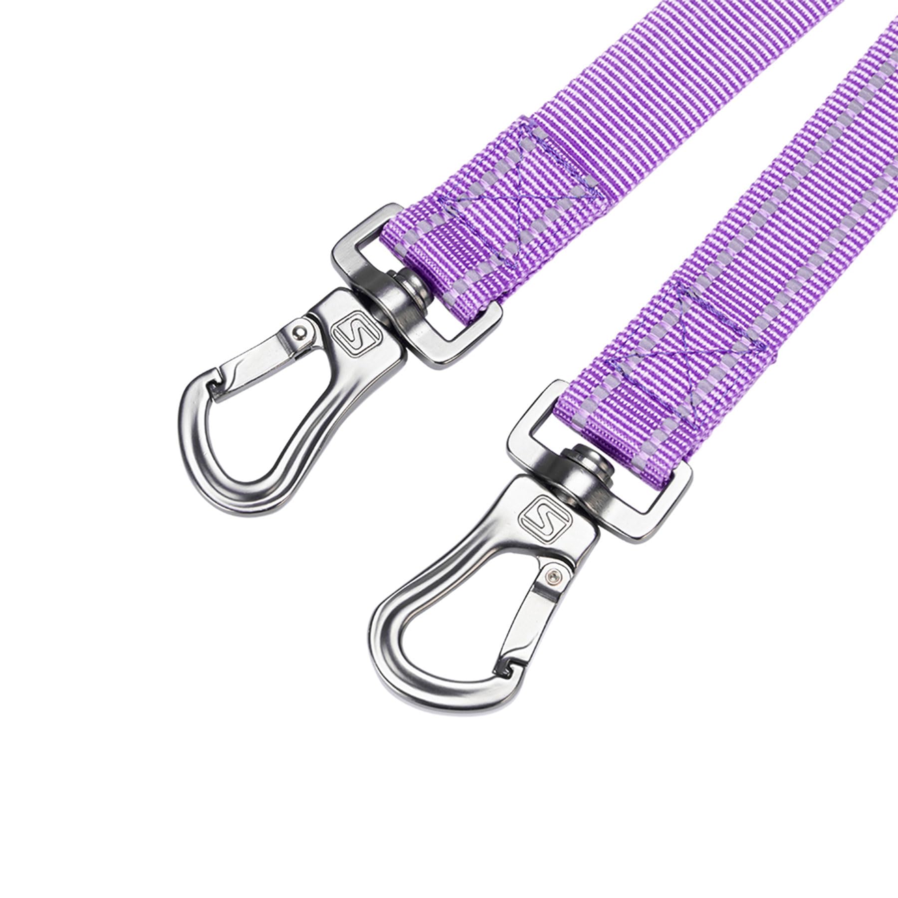 EXCELLENT ELITE SPANKER Laisse double réfléchissante pour chien - 1,5 m - Avec poignée rembourrée - Pour promener deux chiens - Violet
