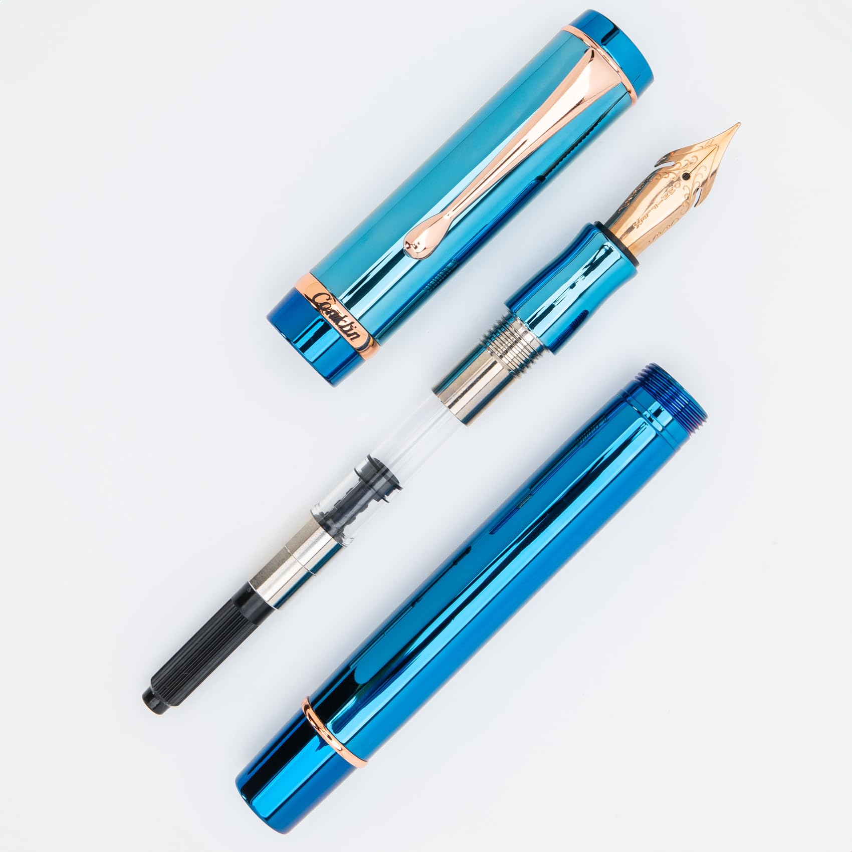 Amazon | Conklin Duragraph メタル万年筆 PVD ブルー - フレックス