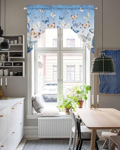 Miniatura 5 de Butter-Fly Art Swag - Cortinas de cocina, cenefa con bolsillo para barra, paneles de cortina para dormitorio, sala de estar, baño, cafetería,
