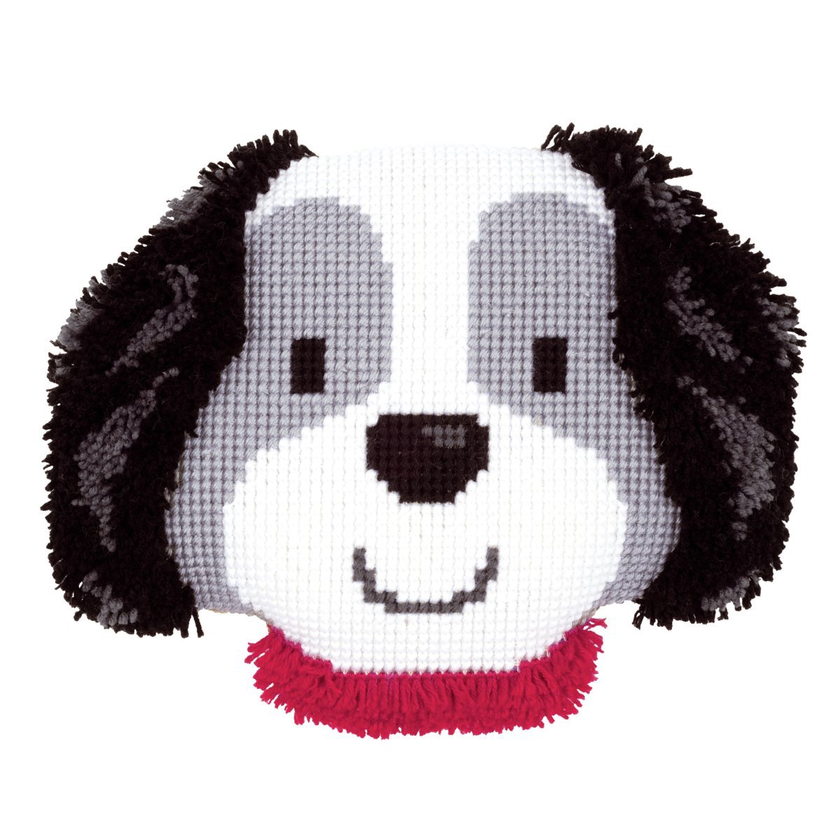 Vervaco Doggie Cross Stitch Cushion with LatchHook, Multi-Colour, Approx. 40 x 30 cm