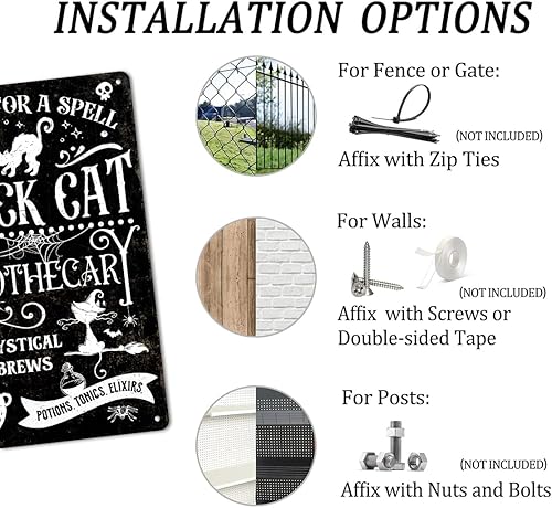 Miniatura 9 de Letrero de lata con texto en inglés Not All Witches Live in Salem, decoración de Halloween, divertido letrero de metal para el hogar, cocina,