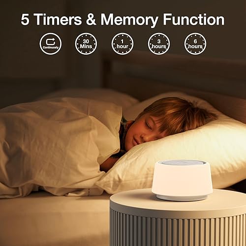 Miniatura 4 de Máquina de sonido de ruido blanco  Máquina de sonido para bebé recargable  30 sonidos relajantes  Luz nocturna de 10 colores  Máquina de ruido