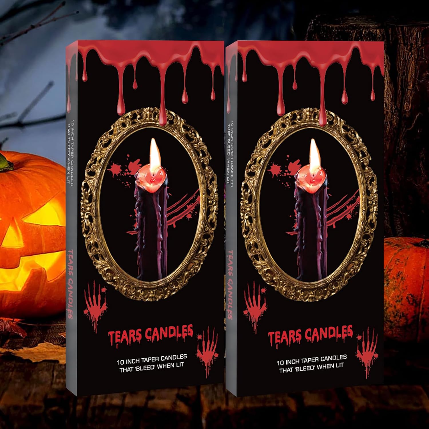 10 inch Bleeding Taper Candles for Mantel Halloween Party, 6 PCS