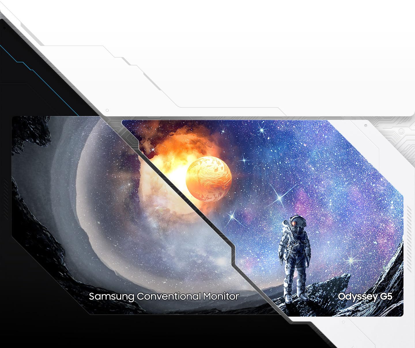 Samsung ODYSSEY G5 G51C 32'' 165Hz -1ms, Dalle VA, Résolution QHD 2,560 x 1,440, 3000 : 1, HDR10, AMD FreeSync Premium Pro, Display Port, USB & Pied Ajustable, HDMI