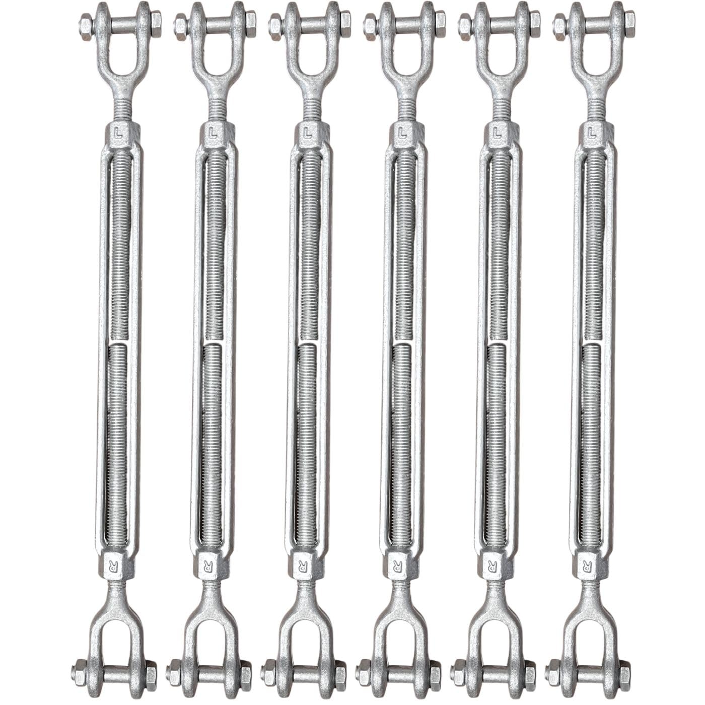 Turnbuckles Drop Forged/Hot Dipped Galvanized Steel Turnbuckles Jaw Jaw (1/4