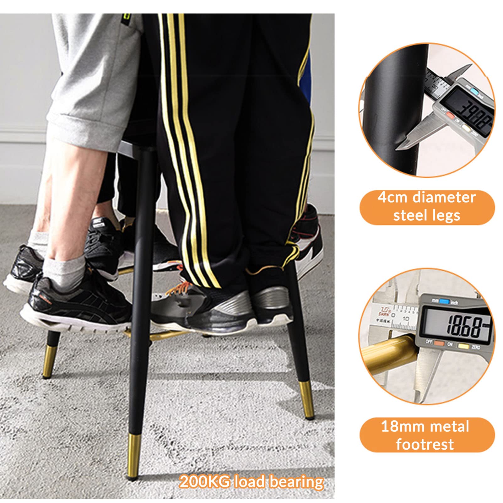 Lot de 2 tabourets de bar rembourrés pivotants en similicuir de qualité supérieure confortables avec dossier pour la maison