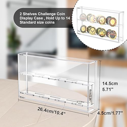 Miniatura 3 de Vitrina de acrílico para monedas de desafío, soporte de exhibición militar, soporte de exhibición de monedas de desafío de montaje en pared, caja