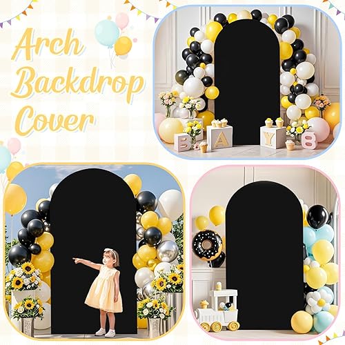 Miniatura 4 de ROMANKAS Cubierta de arco de 6.6 pies, cubierta de arco de boda, cubierta de arco de elastano, cubierta de arco superior redonda, cubierta de arco