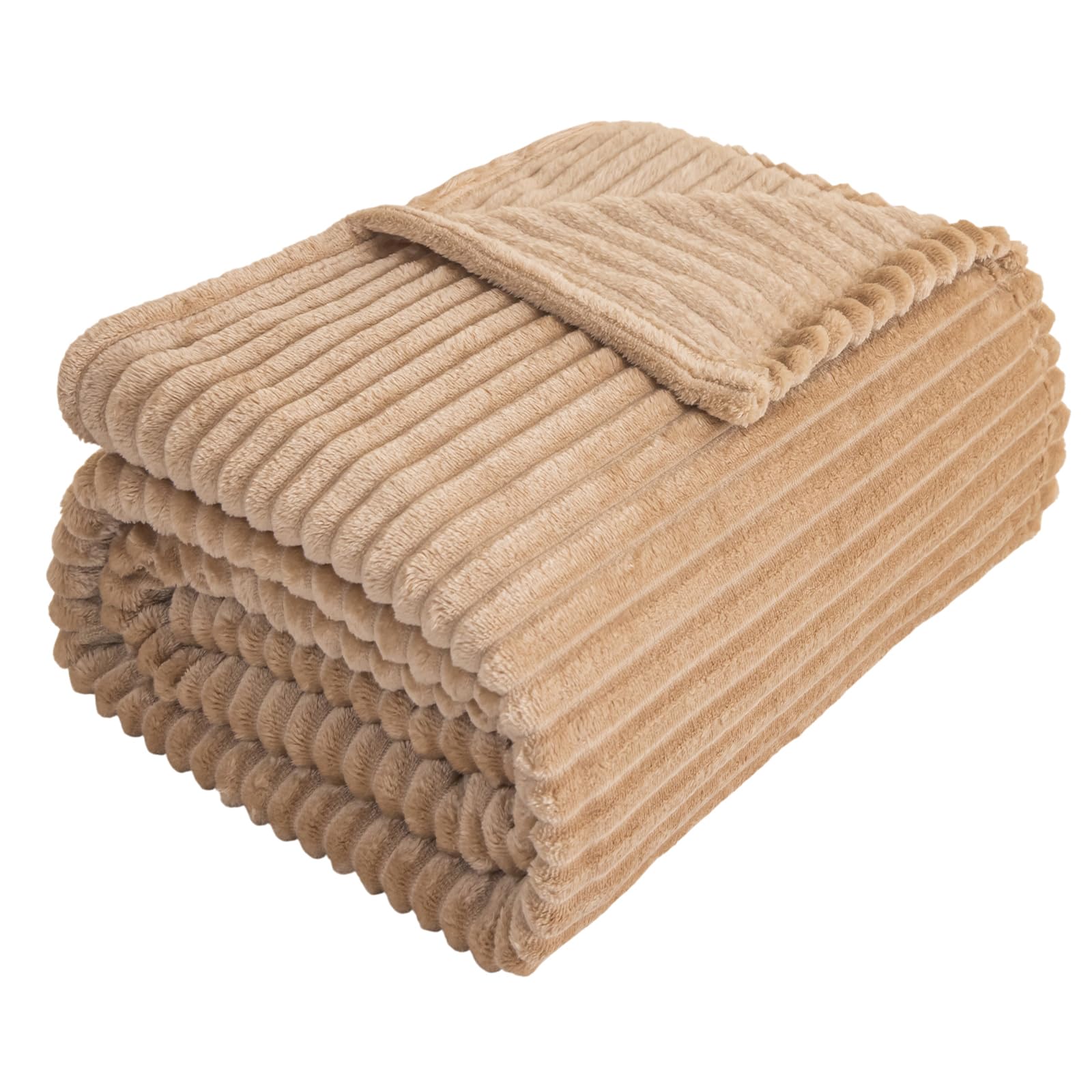 EDS Fleece Throw Blanket Double Size Warm Cozy Fluffy Cuddle Throw Blanket Long Hair Shaggy Large Throws for Couch Bedspread Travel Sofa Throw (MINK, Double - 150X200cm)