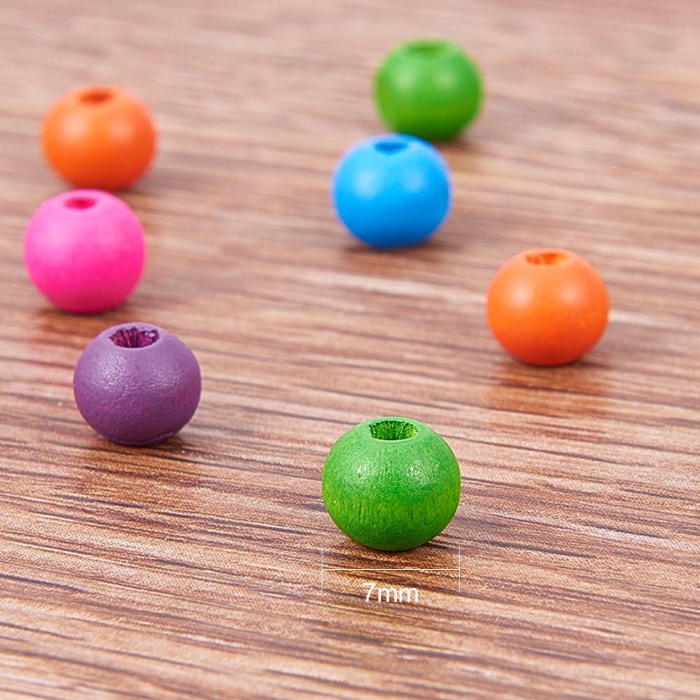 PandaHall Elite, 340-350pcs Multicolor Wooden Round Craft Beads - Image 5
