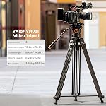 K&F CONCEPT 72-inch Professional Video Tripod, Heavy Duty Aluminum Tube Tripod with Fluid Head Max Loading Capacity 8KG/17.6LBS for DSLR Camcorders Camera VA18+ VH081