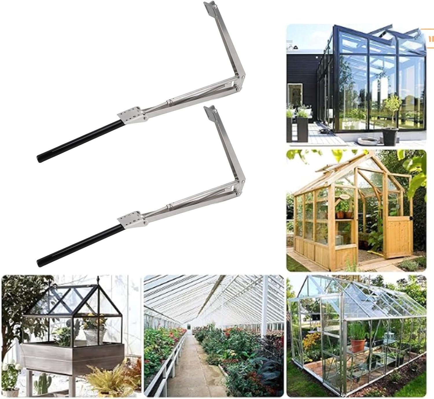 Greenhouse Vent Opener, 2PCS Solar Automatic Window Opener, Aluminum Alloy Roof Vent Kit for Farm & Garden (15lb Capacity)