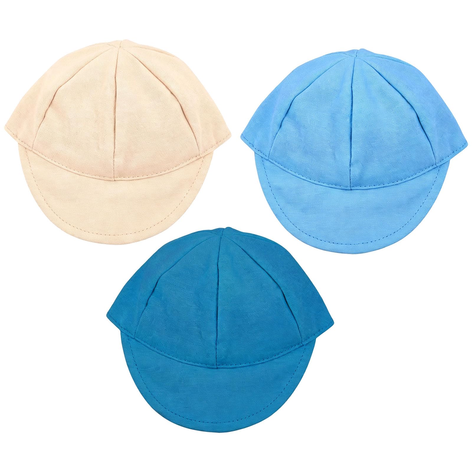 3PCS Doll Baseball Caps Set for 35-45cm Dolls, Sky Blue, Ivory White & Peacock Blue Doll Hats, Soft Casual Duckbill Caps Accessories for Dolls and Plush Toys