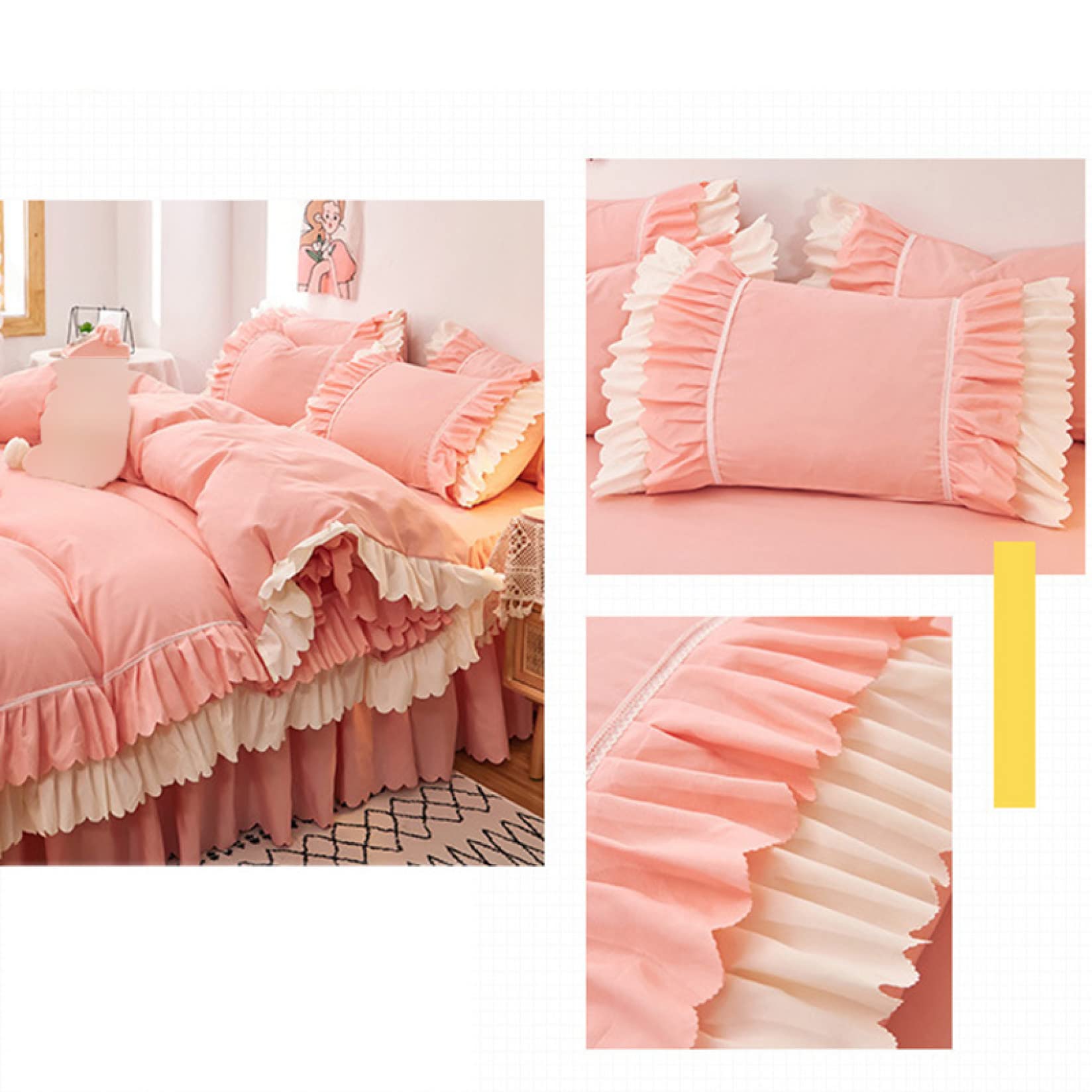 Amazon｜お姫様系 掛け布団カバー 4点セット セミダブル ウォッシュ