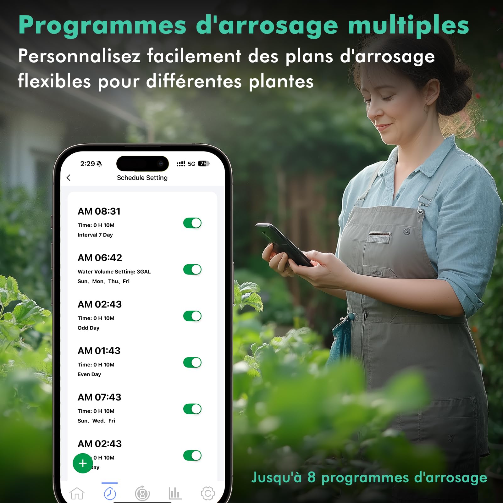 RESTMO Programmateur arrosage Bluetooth intégrée et contrôle Application