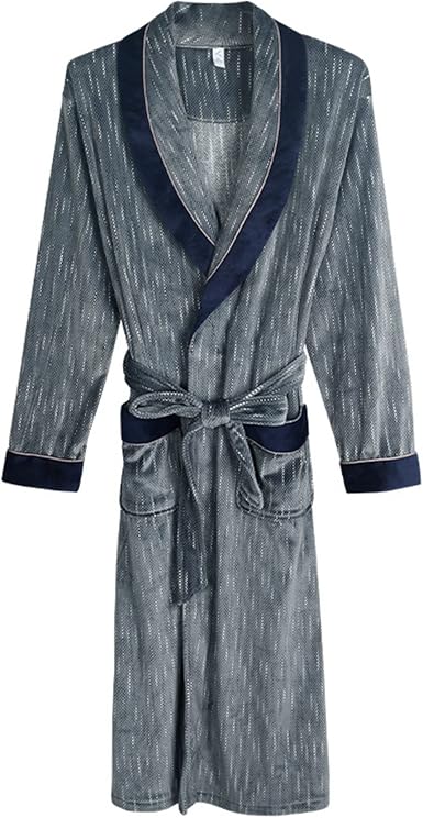 Long Robe Warm Sleepwear Nightgown Male 