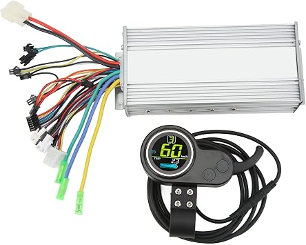1000w 36v 48vブラシレススピードモーターコントローラーlcdラウンドディスプレイ親指スロットルエレクトリックバイクスクーターキット付き