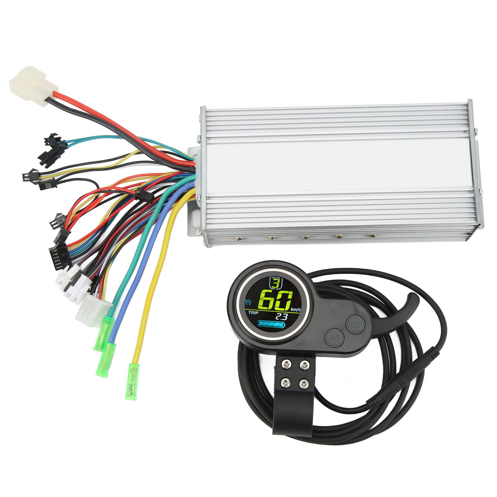 Elektroroller-Teile, LCD-Anzeigefeld, geriffeltes Metall-Controllergehäuse, integrierter Daumengashebel, einfache Installation, breite Kompatibilität für die meisten