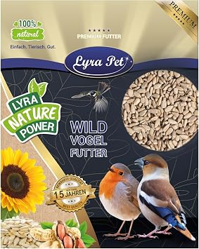 Lyra Pet® | 25 kg Sonnenblumenkerne Geschält | Wildvogelfutter Ganzjährig | Ideal für Jungtiere | Vogelfutter für Wildvögel | Wertvolles Streufutter | Energiespender ohne Schale | Sommer und Winter