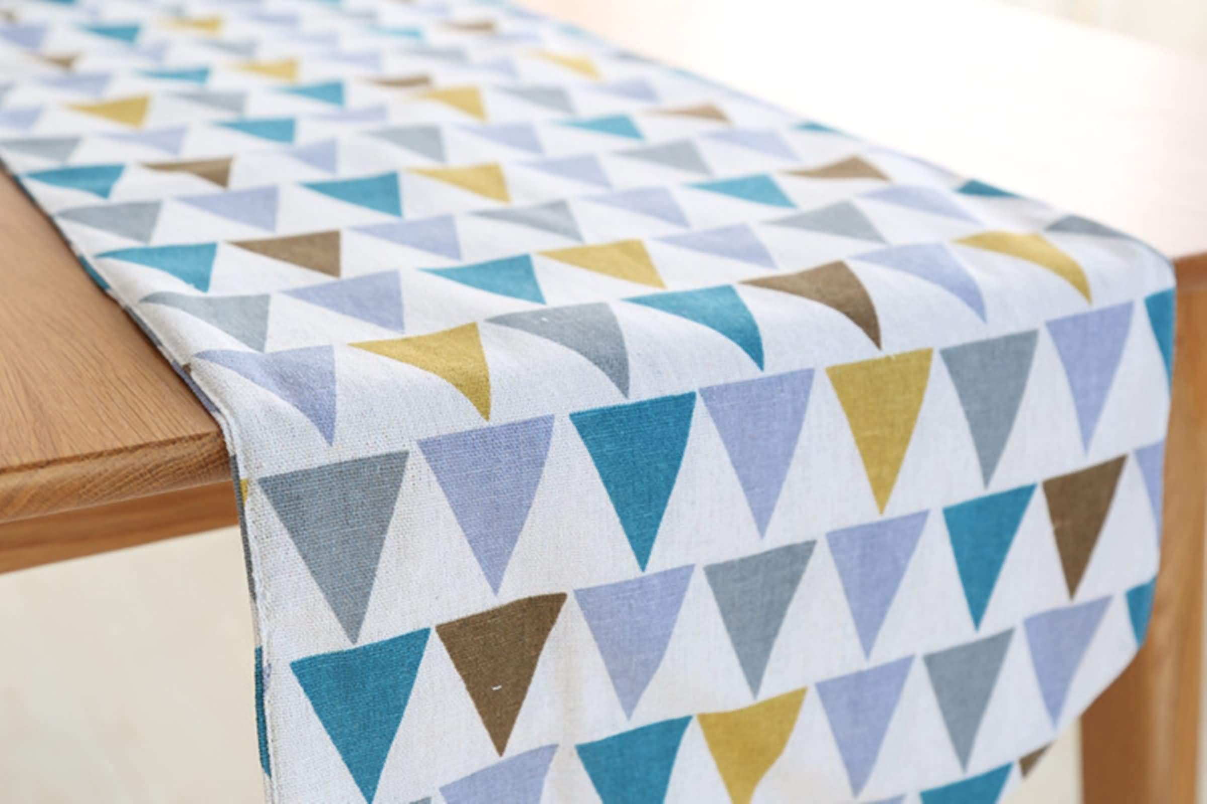 Tischtücher Papier, Jacquard Blau Gelb Grau BraunTischdecken Dreieck Tischläufer Cotton and Linen 30x200CM